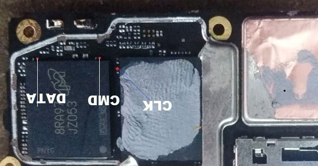 Realme C20 RMX3063, RMX3061 EMMC ISP Pinout Testpoint